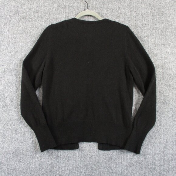 Cashmere Apt 9 Sweater Womens Large Black Gray Argyle Cardigan Lightweight Soft - Picture 6 of 14